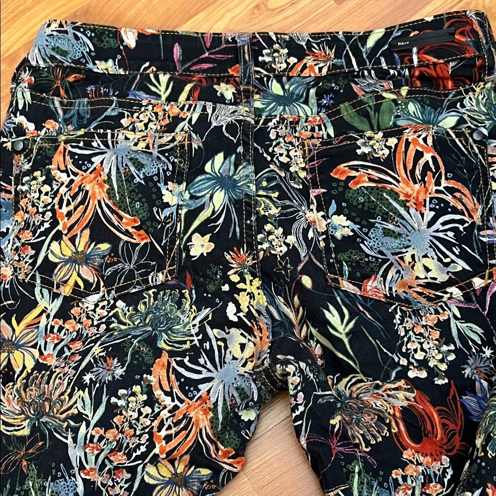 Pilcro and the Letterpress Anthropologie Jeans 28 Mid Rise Skinny Floral - Picture 5 of 5